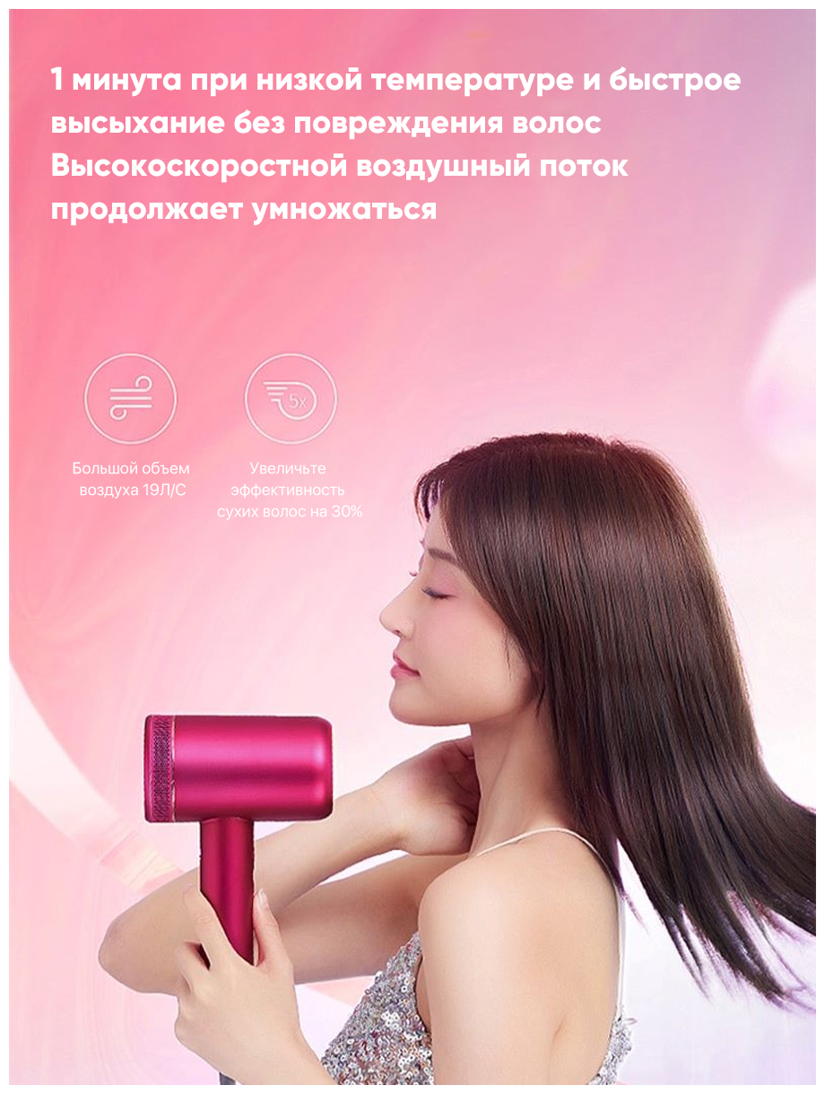 Фен для волос Xiaomi Showsee Hair Dryer Star Shining Red (A8-R) - фотография № 14