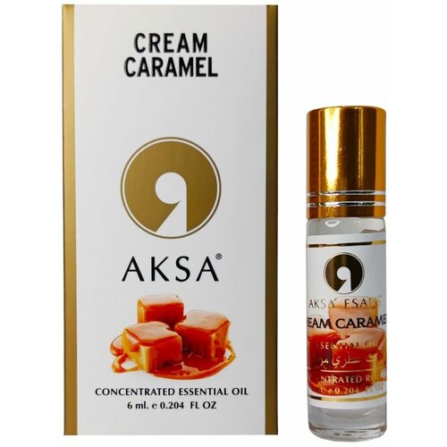 Масляные духи женские карамель Aksa Esans Cream Caramel, парфюм, восточные стойкие духи-масло, 6 мл aksa esans масляные духи krid aventa 6 мл