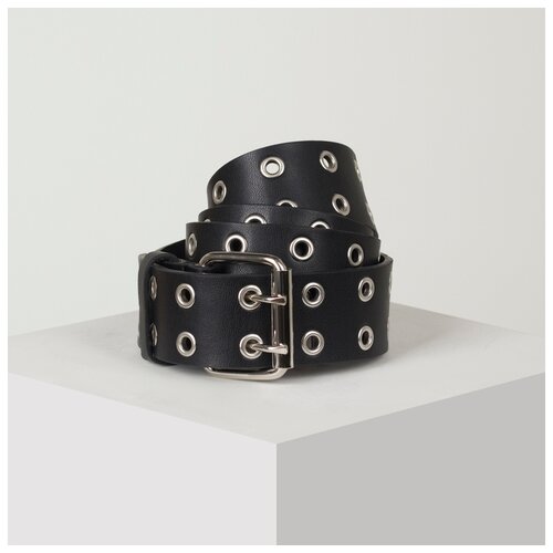 фото Ремень жен 07-01-03-02, 4*0,2*105, винт, гладкий, пряжка металл, черный 4939658 сима-ленд