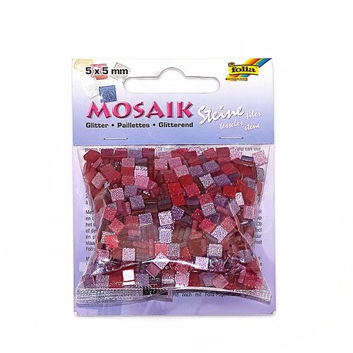 Folia Мозаика Тонированная с блестками 5 x 5 мм 700 шт. оттенки розового 61101