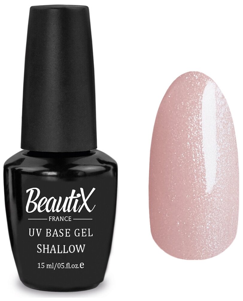 Beautix Базовое покрытие UV Base Gel Shallow, розовый, 15 мл