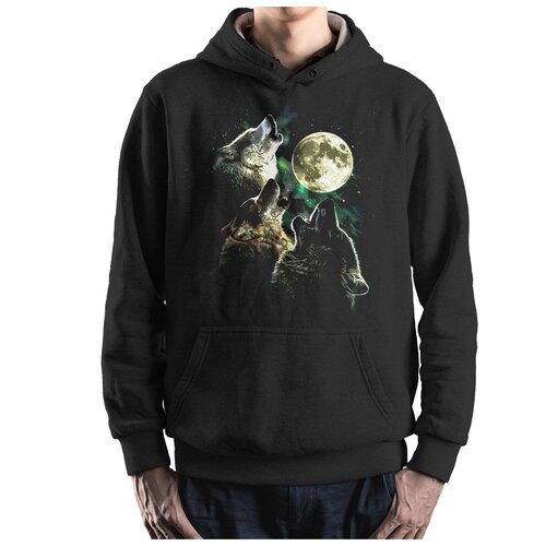 фото Толстовка dream shirts волки и полнолуние мужская черная xl