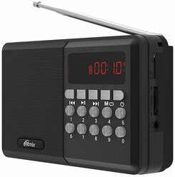 Радиоприемник Ritmix RPR-001 usb, microSD,87,5-108 МГц , встроеный акумулятор - чёрный