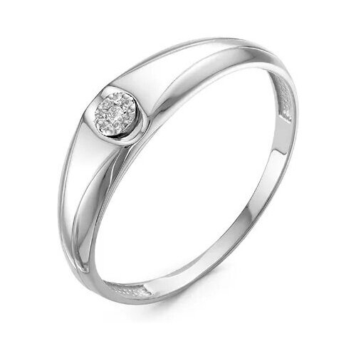 Кольцо Del'ta, белое золото, 585 проба, бриллиант, размер 17.5 кольцо neetim с муассанитом 2 карата для мужчин обручальное кольцо из стерлингового серебра с покрытием из белого золота с бриллиантом брилли