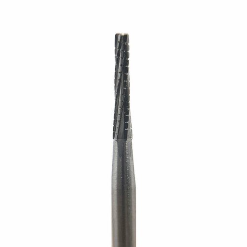 Бор твердосплавный CB 33 L, конус с плоским концом, удлиненный, с зубцами, под прямой наконечник, D 1.6 мм, L 6.0 мм, синий