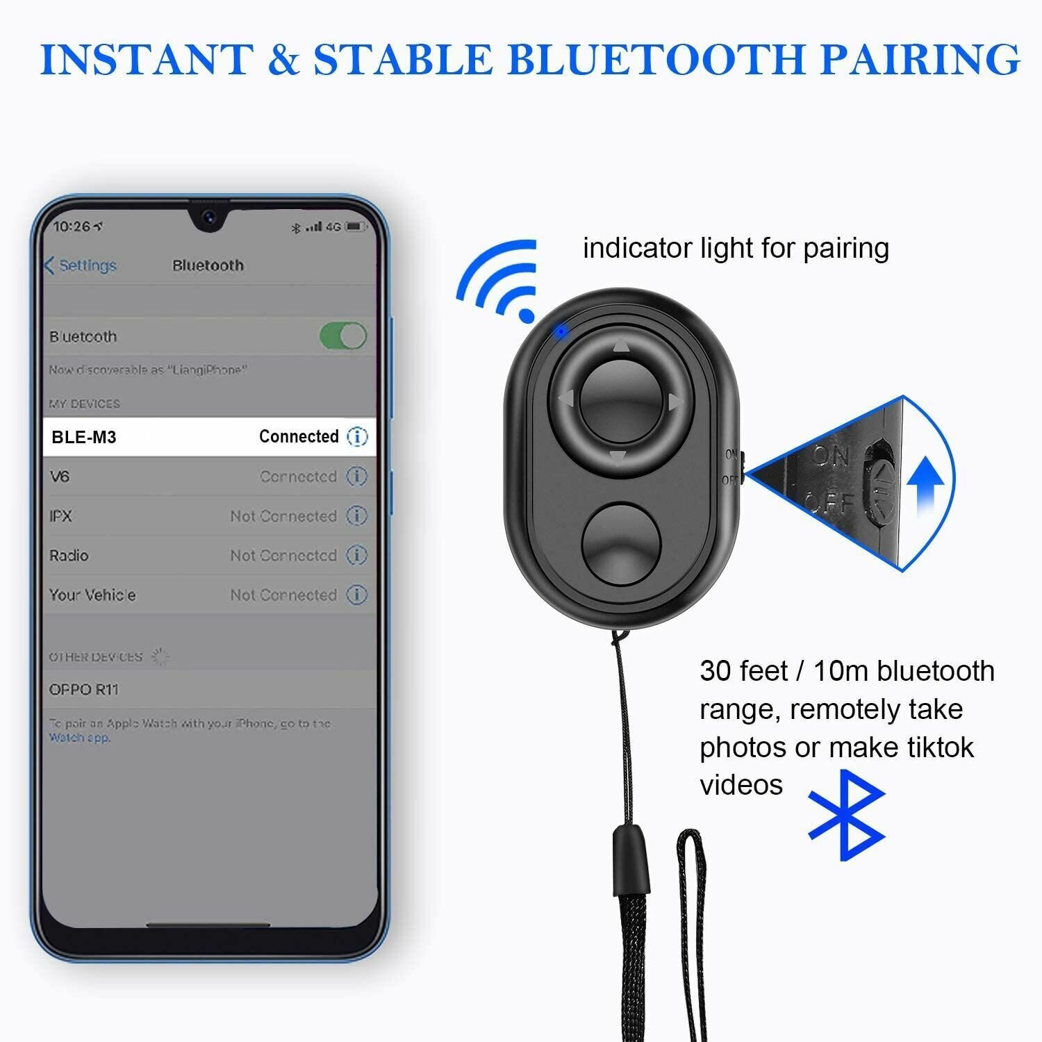 Пульт дистанционного управления камерой и телефоном по Bluetooth 7 кнопок