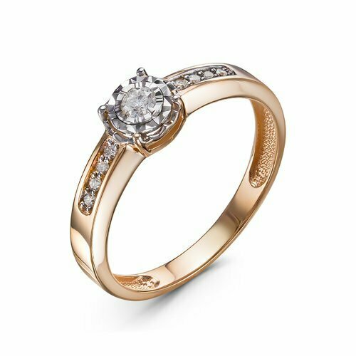 Кольцо Del'ta, красное золото, 585 проба, бриллиант, размер 16.5 кольцо из белого золота 585 пробы с бриллиантами ezdr d32485m wg
