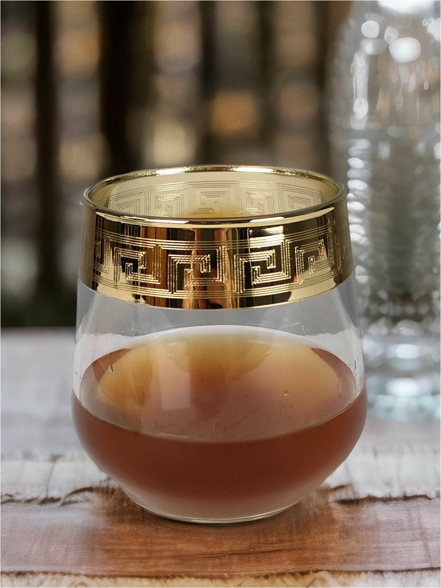 Подарочный набор стаканов для виски с алмазной гравировкой PROMSIZ версаль голд 390 мл, 6 шт.