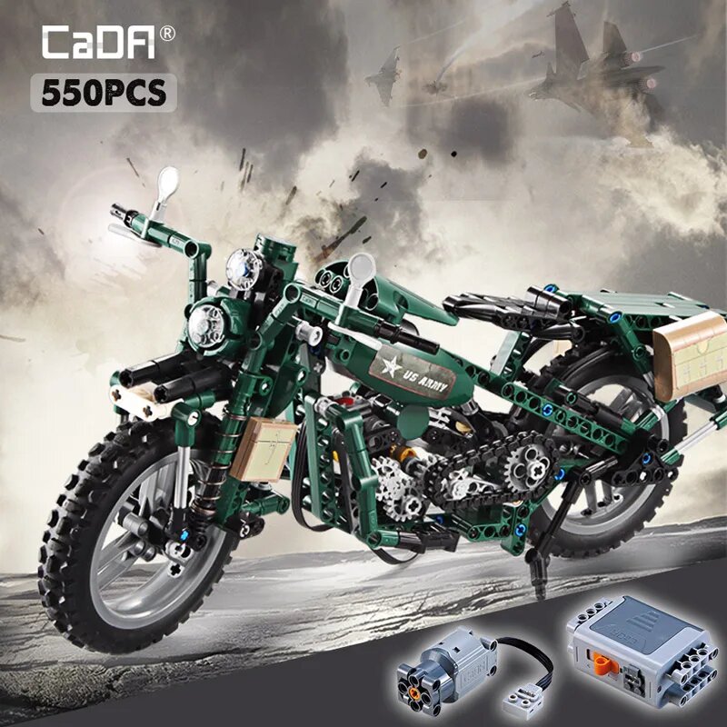 Конструктор Cada мотоцикл 550 деталей, without packing box