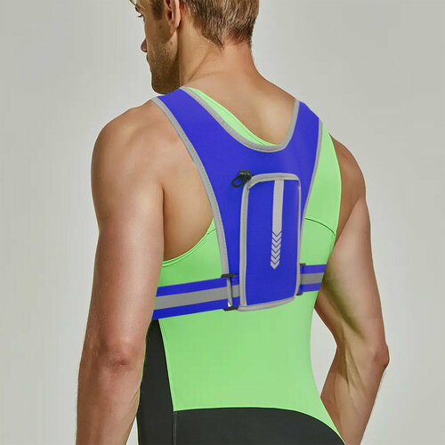 Жилетка для бега и альпинизма, светоотражающая, синяя, менее 20 л