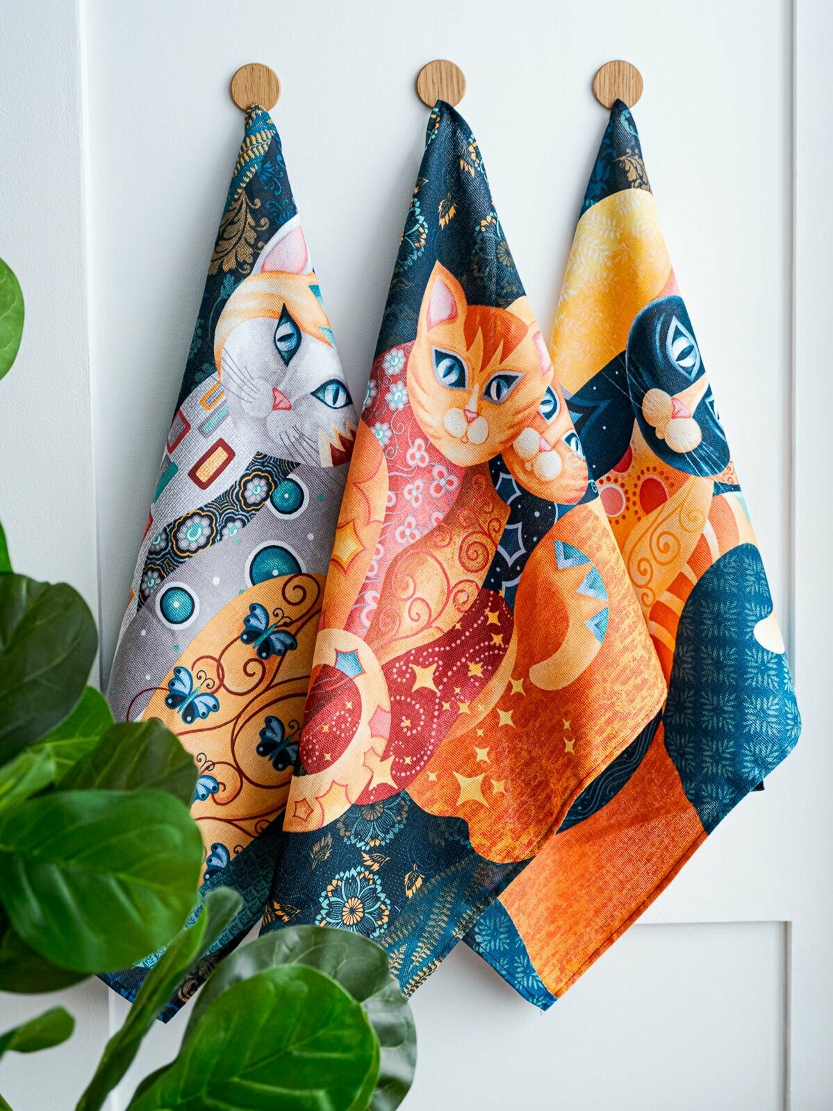 фото Полотенце кухонное / Набор кухонных полотенец 3шт 45х60 / Подарок для мамы, бабушки, тети, дочери, племяннице, сестре, жене