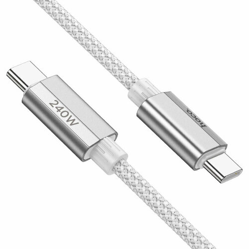 Кабель Hoco U134 Primero 240W charging data cable Type-C to Type-C (L 1.8M) серый