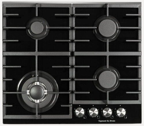 Изображение товара Газовая варочная панель Zigmund & Shtain M 28.6 B 28 см, 4 конфорки электроподжиг газконтроль, черный
