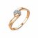 Кольцо Diamant online, красное золото, 585 проба, фианит