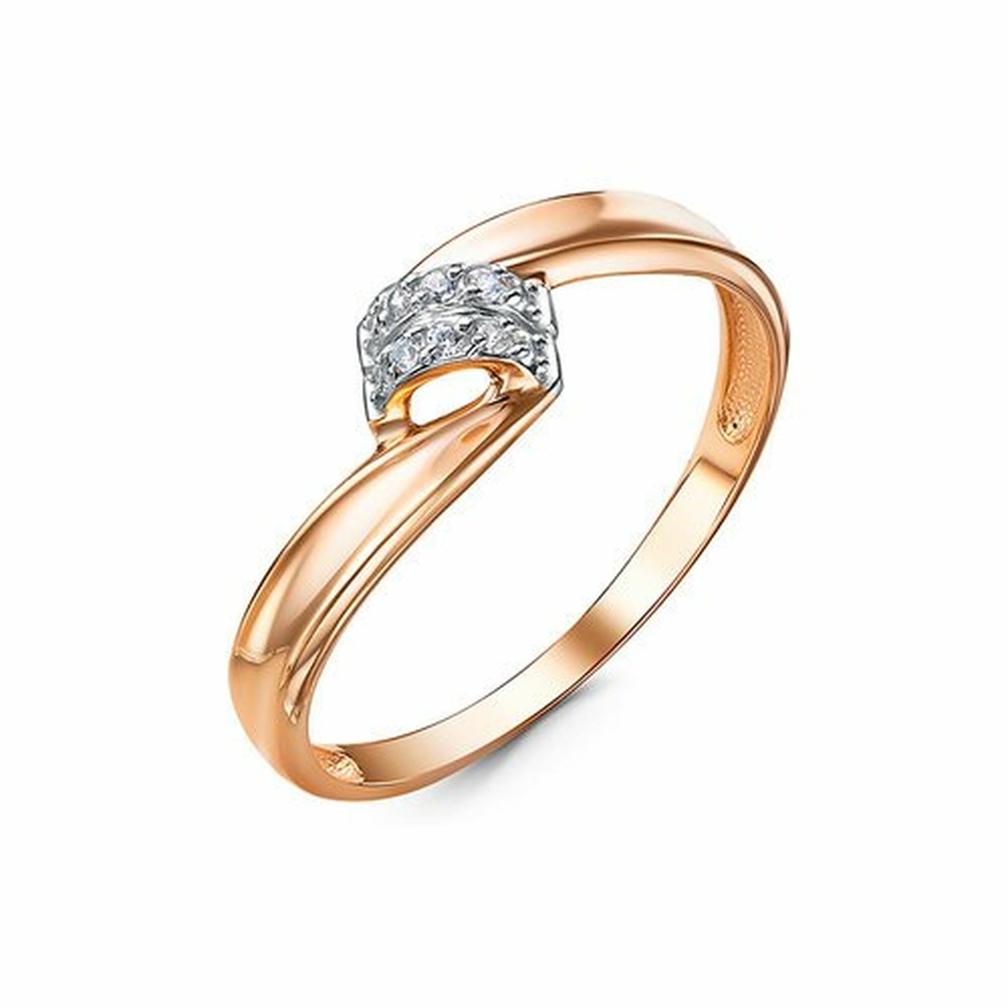 Кольцо Diamant online, красное золото, 585 проба, фианит