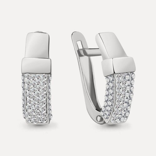 Изображение товара Серьги, серебро, 925 проба, родирование, кристалл