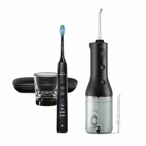 Набор ирригатор и зубная щетка Philips HX386643 черный 33779₽