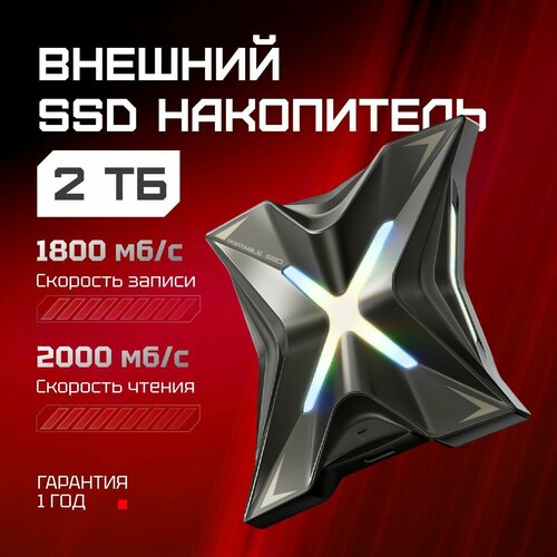 Портативный твердотельный накопитель Movespeed 2Tb (Ray RX20) синий, черный