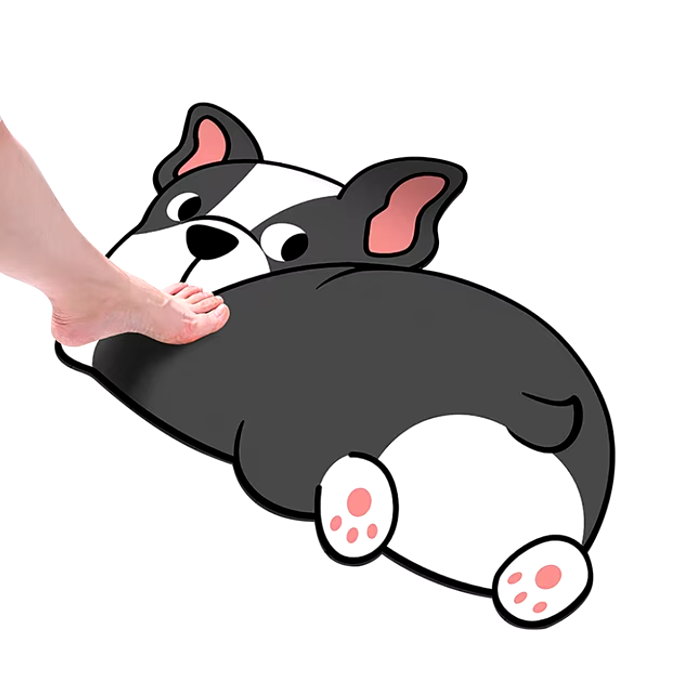 Быстросохнущий противоскользящий коврик для ванной, серый, размер 43х68 см. / Диатомитовый коврик мопс — фото 1