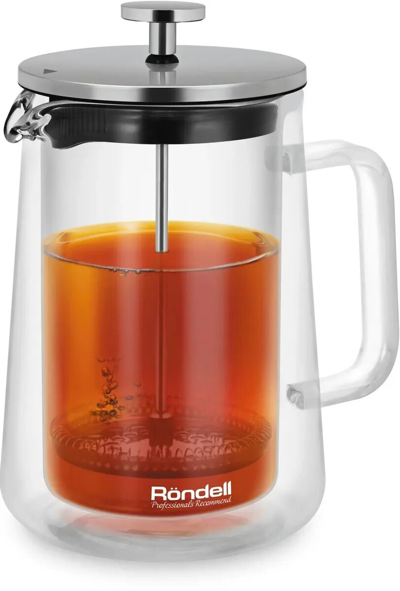 Френч-пресс Rondell Eletto RDS-1823, 0.6л, прозрачный