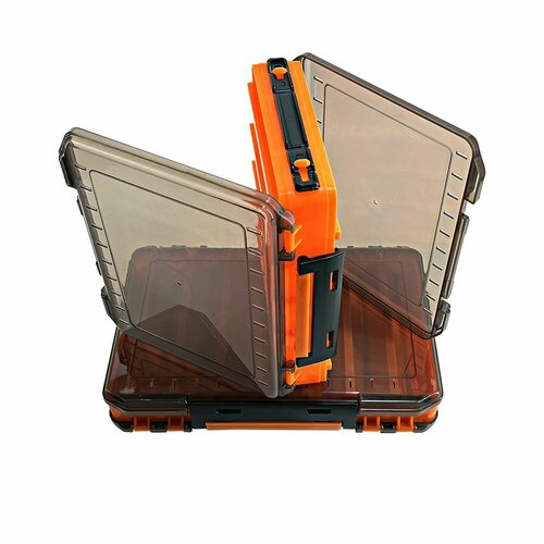 Коробка для воблеров двухсторонняя L 27*19*4.7 см, оранжевая