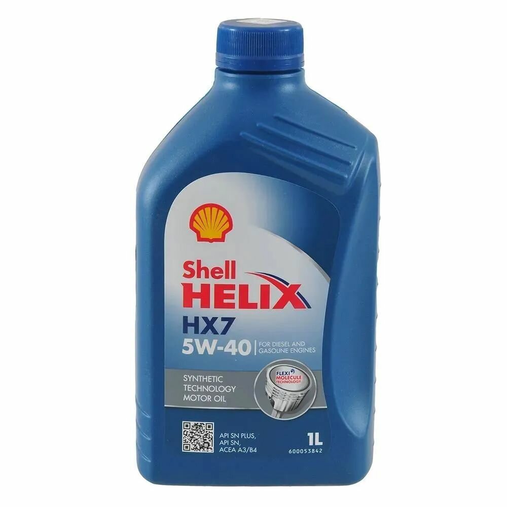 Масло моторное SHELL Helix HX7 SN+ 5W-40 полусинтетическое 1 л 550051496
