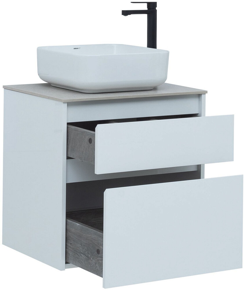 Тумба под раковину Aquanet Nova Lite 60 см 242575 с 2 ящиками, белый - фото №6