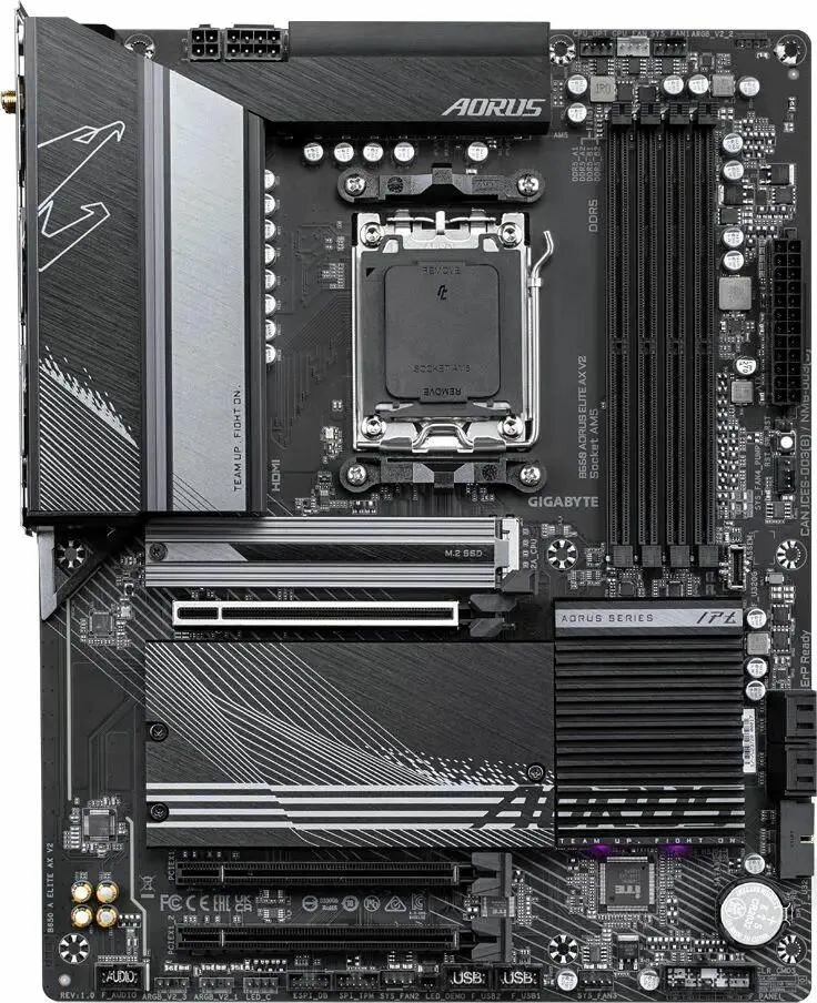 Материнская плата Gigabyte B650 Aorus Elite AX V2, форм-фактор ATX, чипсет AMD B650 — фото 1