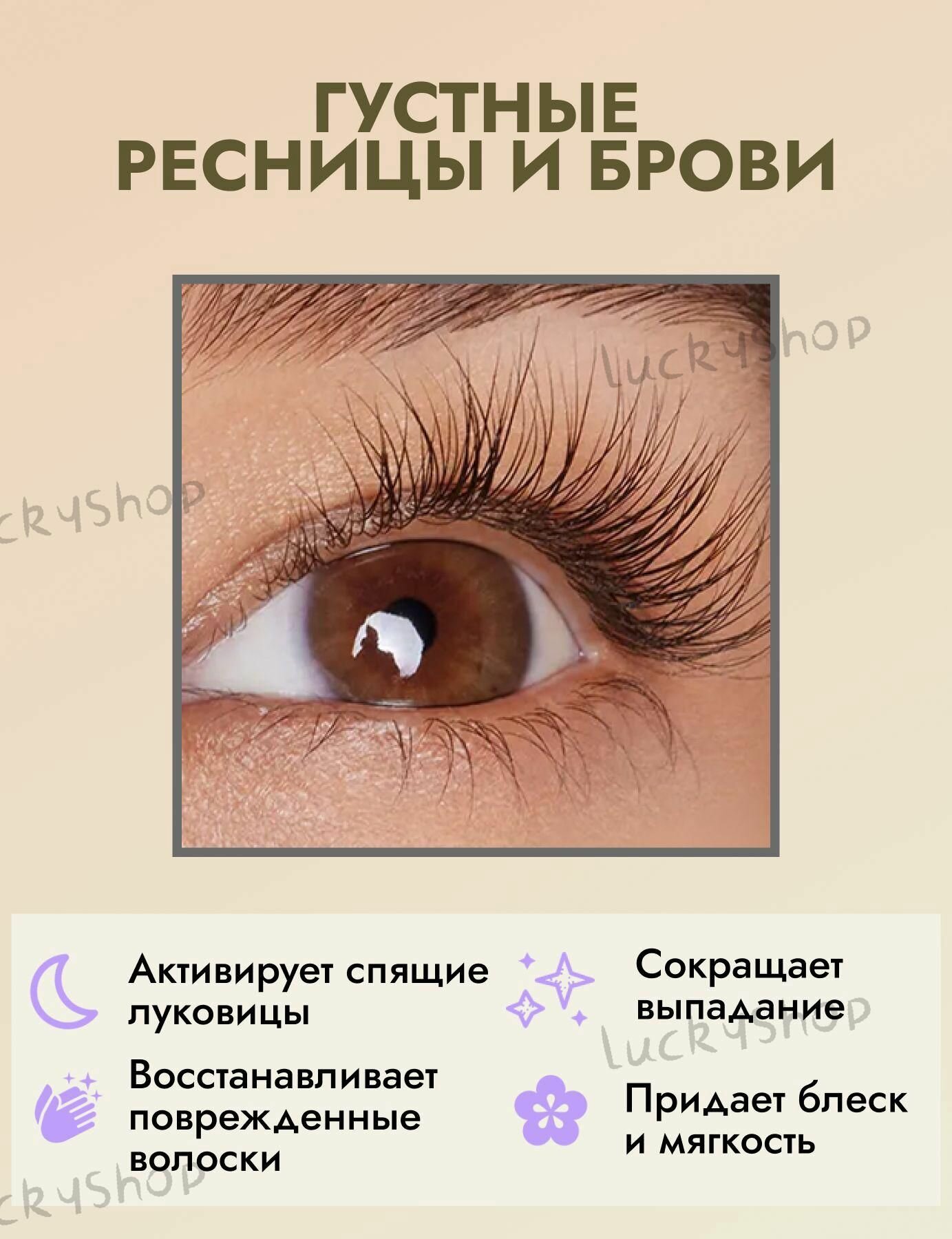 Изображение Масло, для роста бровей, ресниц и волос, упаковка, картонная коробка, 7 мл