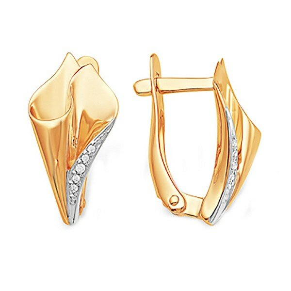 Серьги JEWELIN, красное золото, 585 проба, фианит