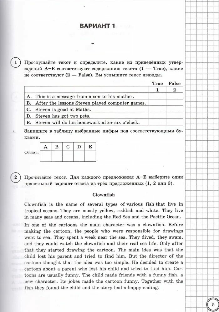 ВПР. Английский язык, 5 класс, 10 вариантов, ФГОС новый +SC + аудирование — фото 1