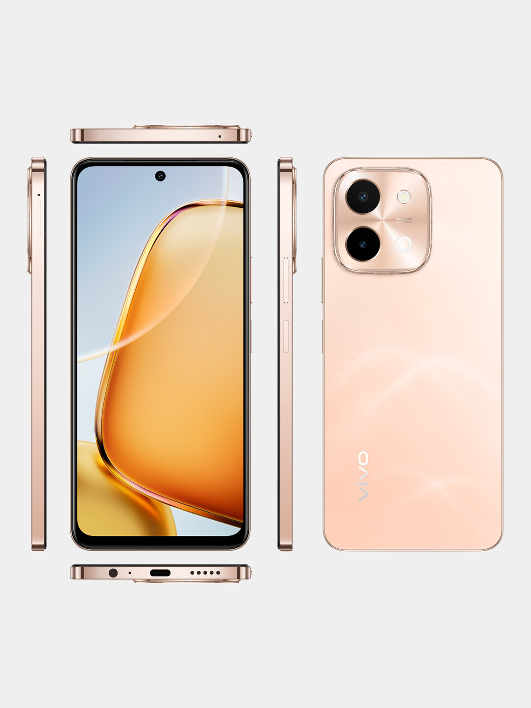 Смартфон Vivo Y28, Апельсин, 8 ГБ ОЗУ, 128/256 ГБ памяти, 6000 мАч, 44 Вт