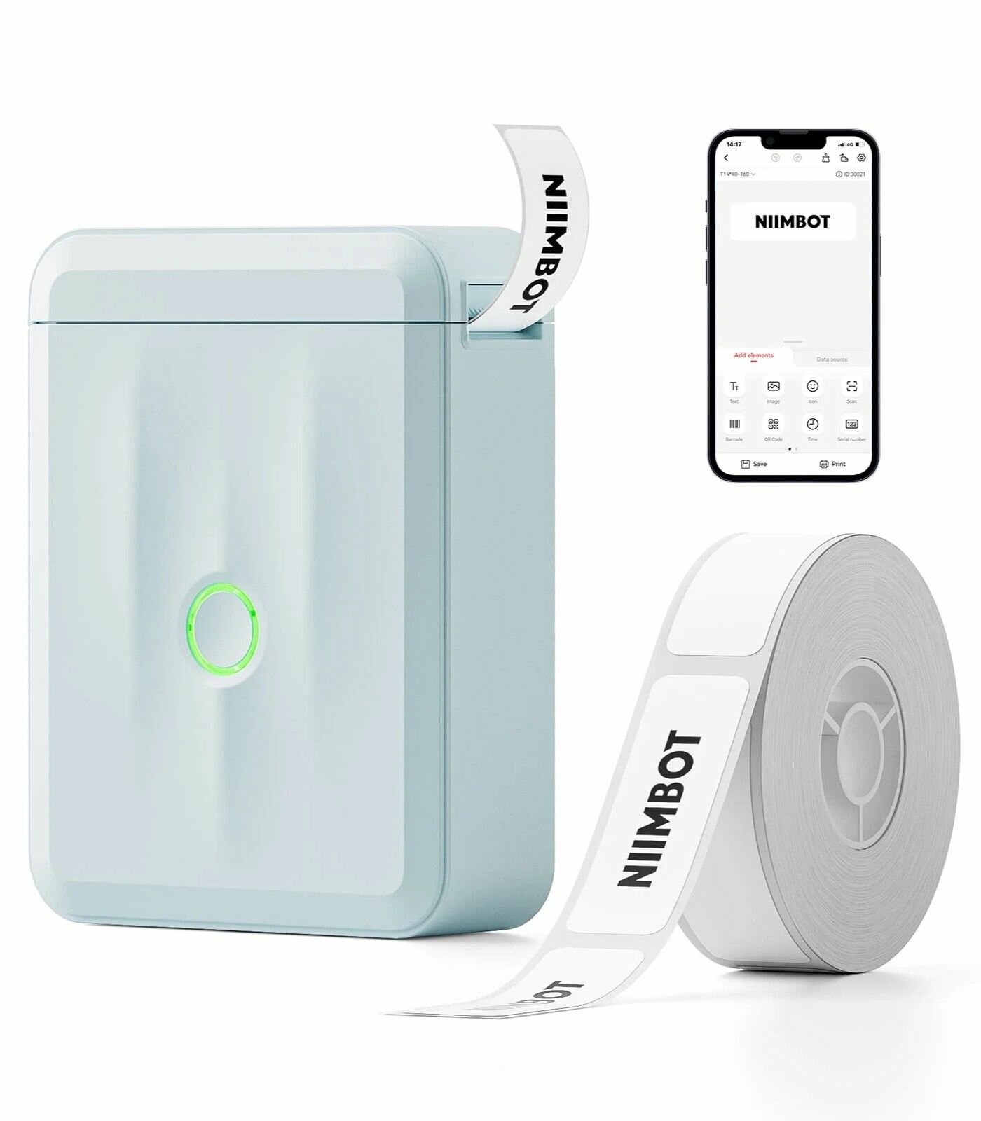Портативный термопринтер для этикеток NIIMBOT D110 Blue