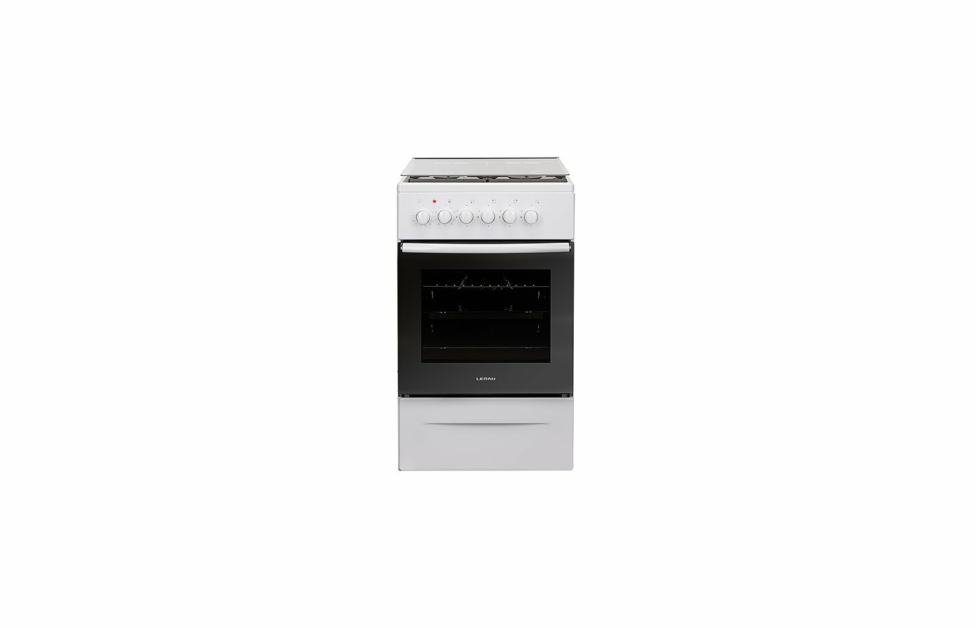 Плита комбинированная Leran GEC 2361W, варочная поверхность газовая, духовка электрическая