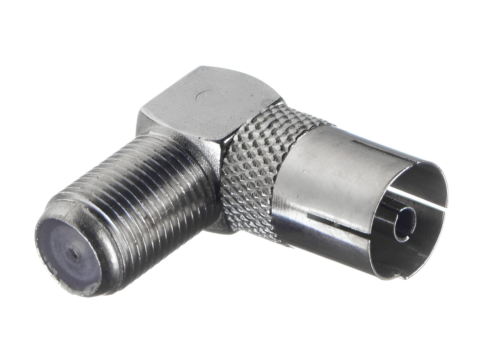 Переходник гн F - гн TV угловой (цинк) NETKO Optima никель