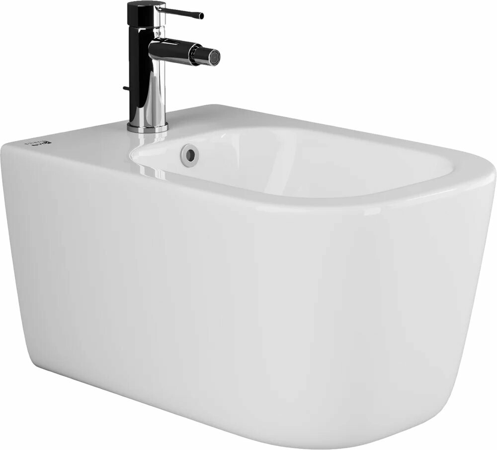 Биде подвесное Ceramicanova New Day CN3006 глянцевое белое с донным клапаном