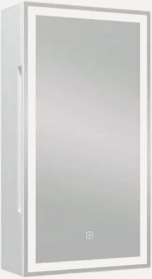 Изображение товара Зеркало-шкаф CONTINENT Allure 35х65 R со светодиодной подсветкой, 35 см, с сенсорным управлением, белое, в современном стиле, зеркало настенное в ванную
