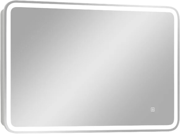 Зеркало-шкаф CONTINENT Tokio 90х53 со светодиодной подсветкой 90 см с сенсорным управлением с розеткой белое в современном стиле