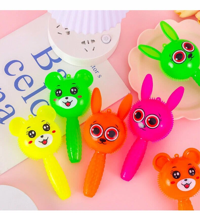 Флэш-мяч, с изображением животных, для малышей, развивающая, 1 шт, желтый — фото 1