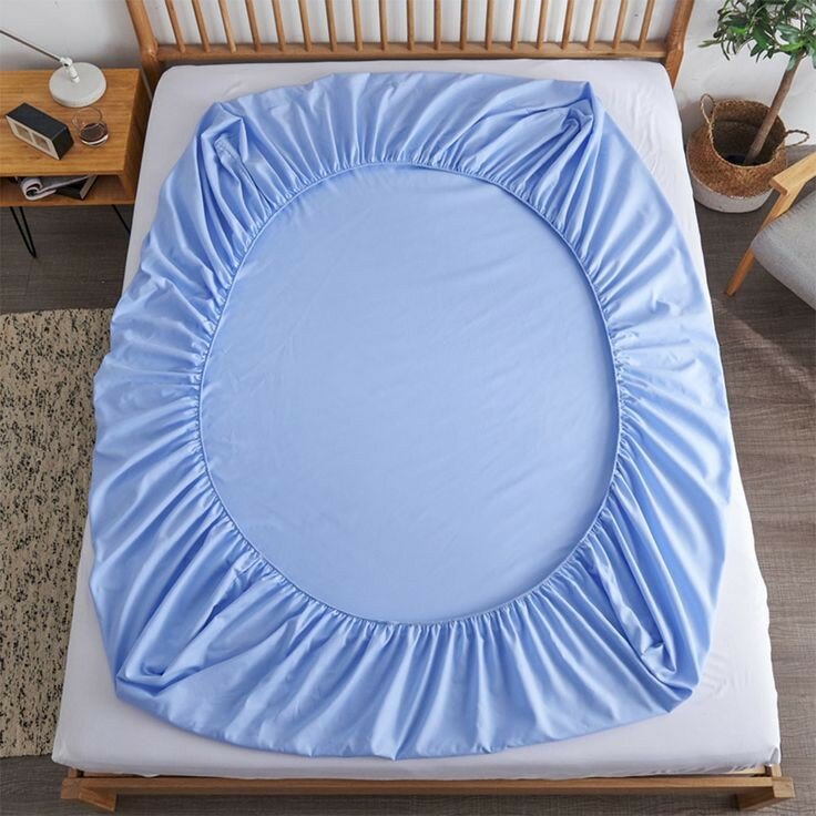 Простыня LINENS, ранфорс 100%, на резинке, 1 спальная, 90х200х25 см
