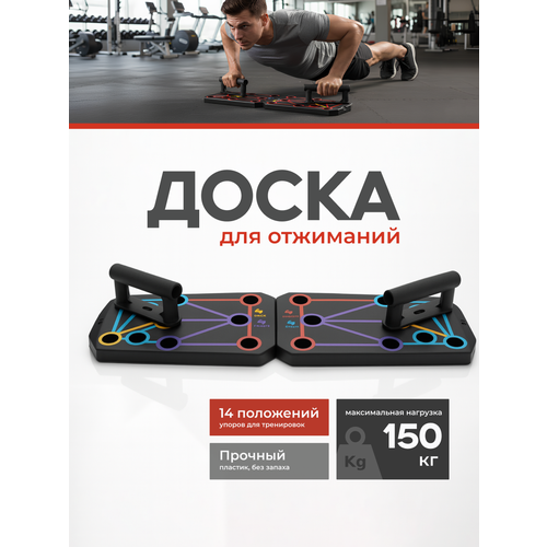 Доска платформа для отжиманий с упорами Shark Fit