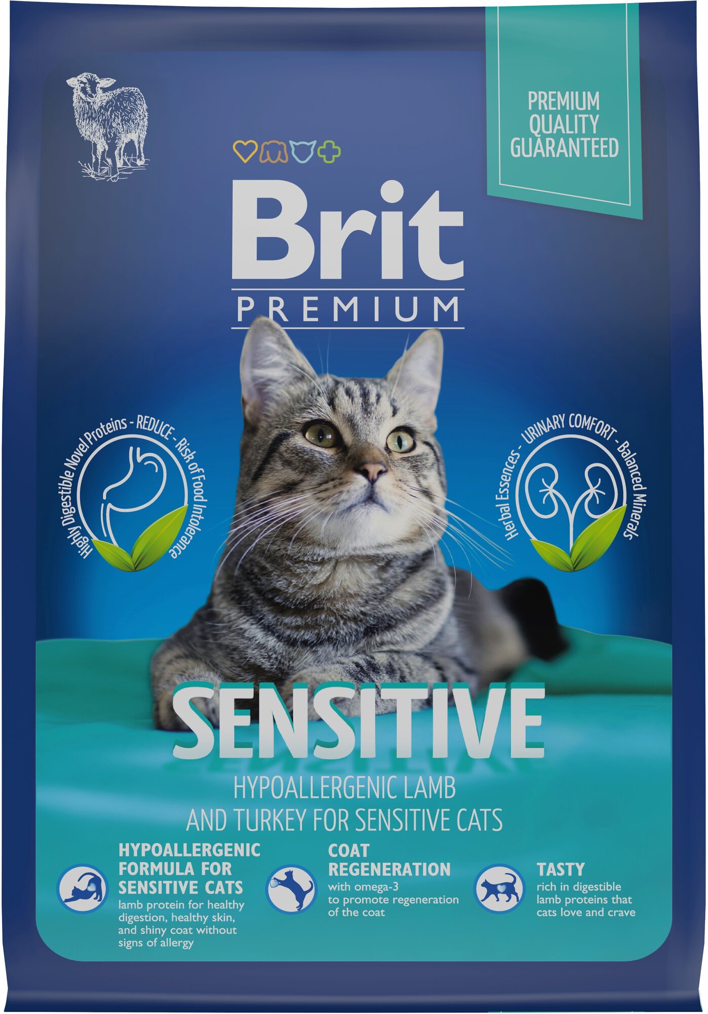 Сухой корм для кошек Brit Premium Sensitive с курицей и бараниной 0.4кг - фото №15