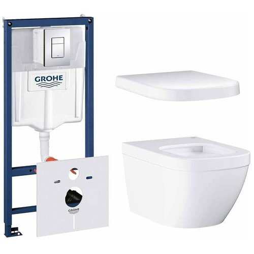 Комплект инсталляция + унитаз Grohe Euro Ceramic 39198 000 (39198000) микролифт