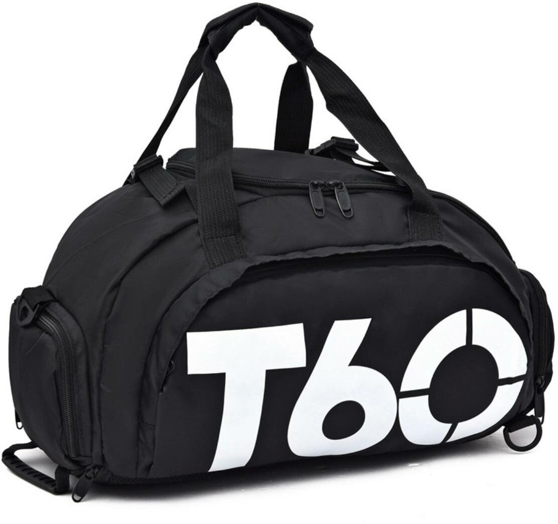 Спортивная сумка дорожный рюкзак 2В1, черная - фотография № 17