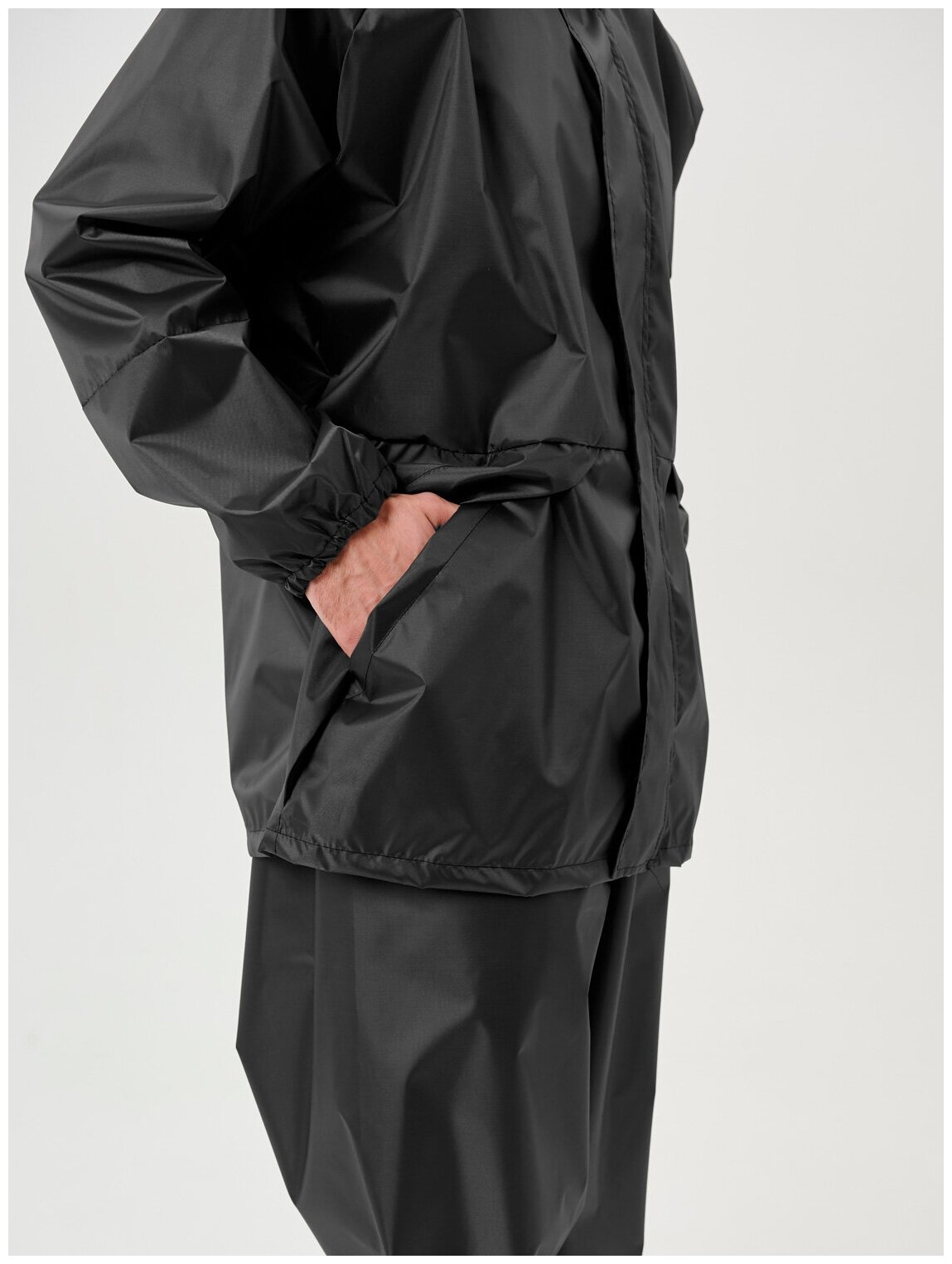 Дождевик мужской пончо накидка непромокаемый костюм KATRAN циклон (Оксфорд, темно-серый), Размер: 48-50