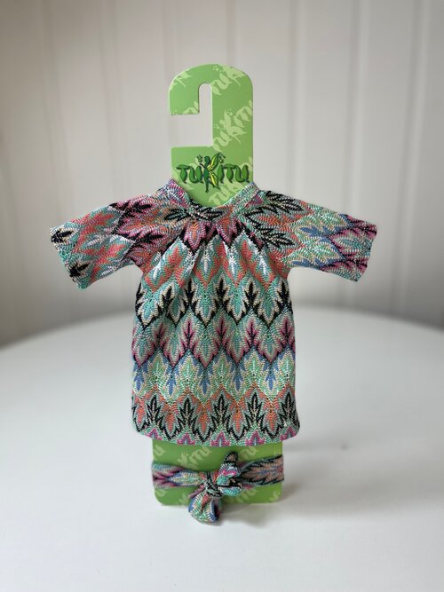 Комплект одежды для кукол 40 см: трикотажное платье, повязка на голову, арт. 26