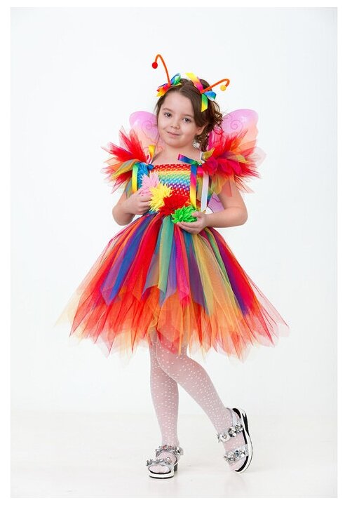 Батик Карнавальный костюм «Бабочка радужная», сделай сам, корсет, ленты, брошки, аксессуары