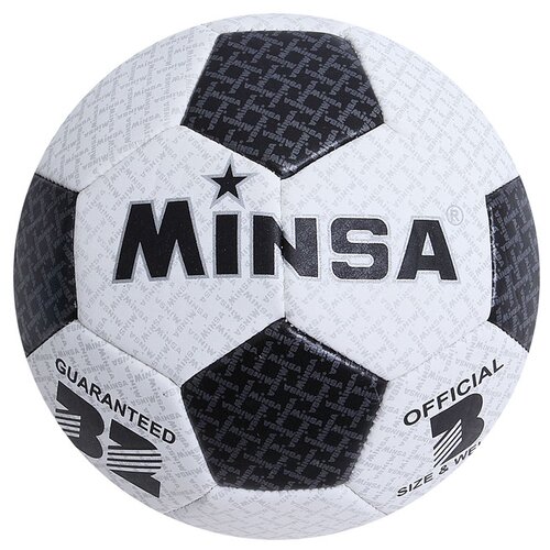 фото Мяч футбольный minsa размер 3, 32 панели, pu, машинная сшивка