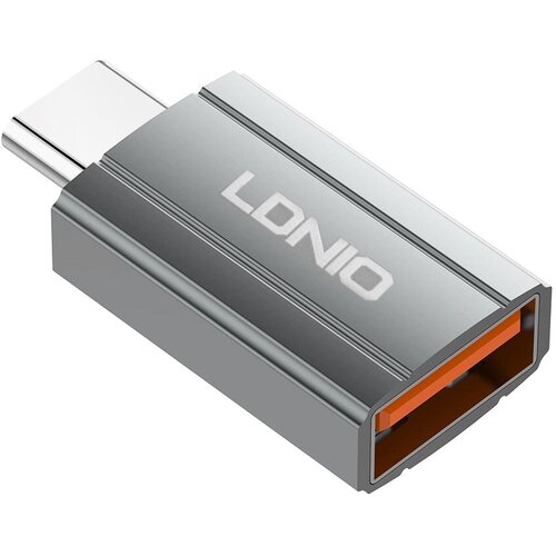 Переходник, адаптер LDNIO LC140 USB A на USB Type-C/ Серый/ USB3.0 (мама) - Type C (папа) переходник адаптер ldnio lc140 usb a на usb type c серый usb3 0 мама type c папа