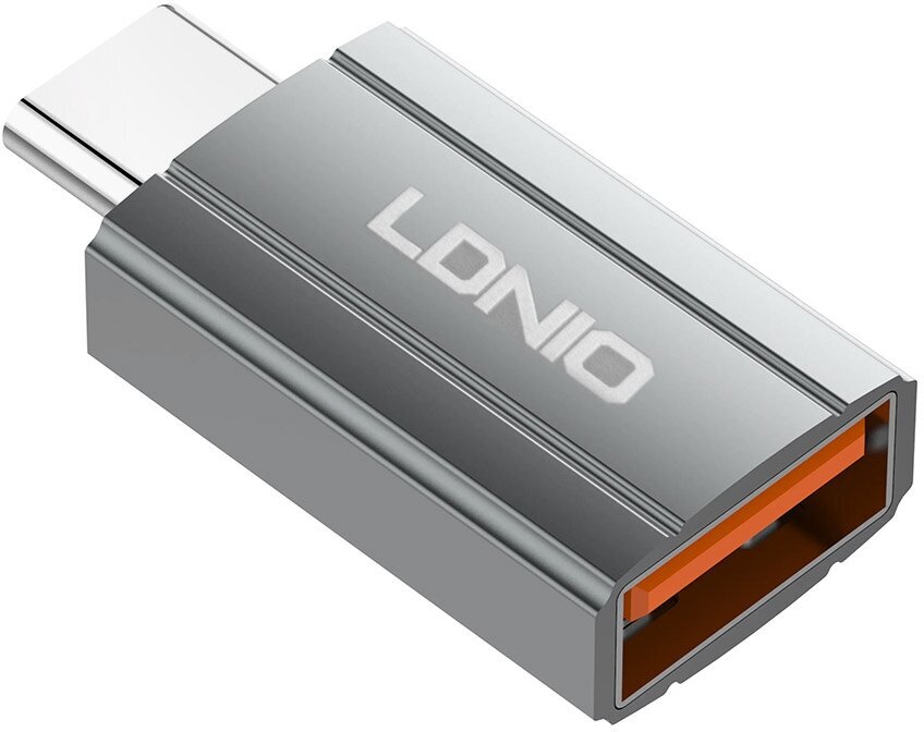 Переходник, адаптер LDNIO LC140 USB A на USB Type-C/ Серый/ USB3.0 (мама) - Type C (папа)